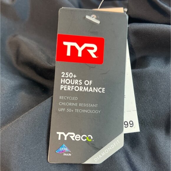 TYR Womens Diamondfit One-Piece Swimsuit Black Size 24 Chlorine Resistant UPF 50 - Picture 4 of 7